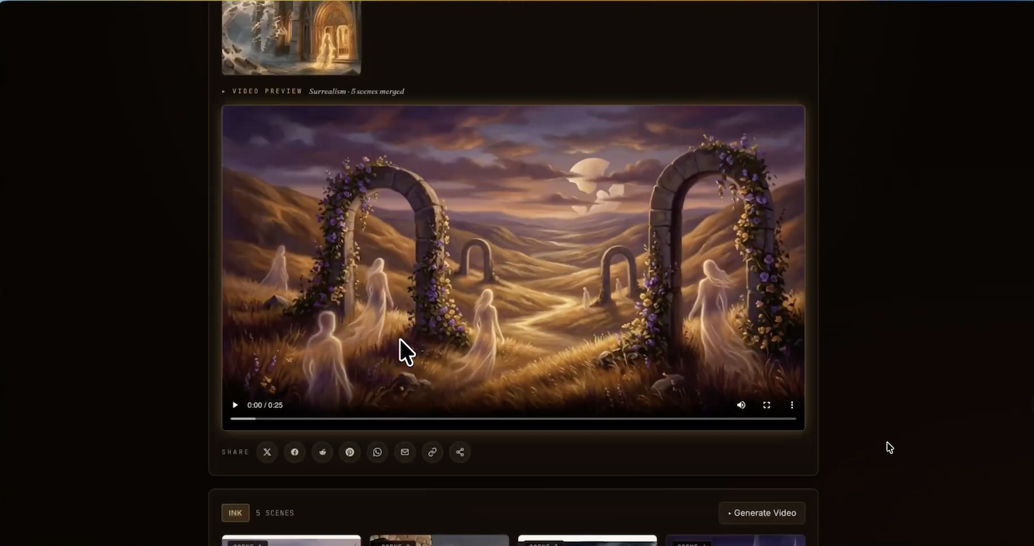 A cinematic video generated from the finished story.